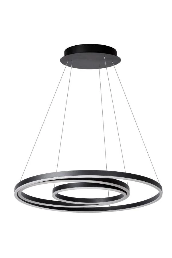 Lucide TRINITI - Hanglamp - Ø 80 cm - LED Dimb. - 1x125W 3000K - Zwart - uit